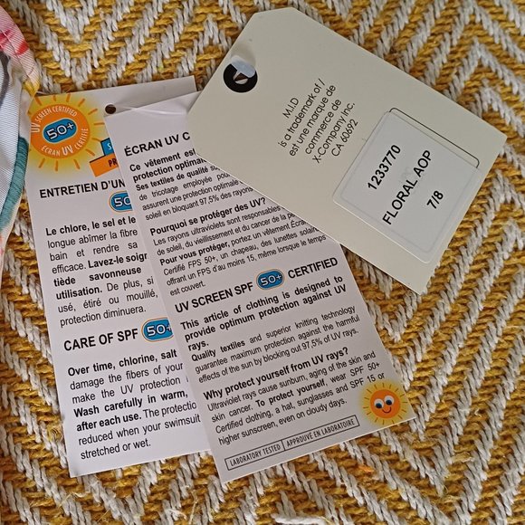 NWT M.I.D. Girls Two-Piece Floral Swimsuit Size 7-8 - Picture 3 of 8